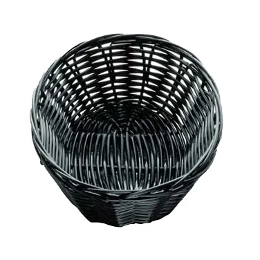 TableCraft 7" x 5" Oval Handwoven Basket, Black