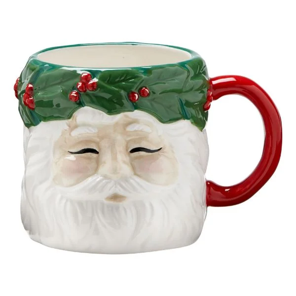 Tag - Vintage Santa with Wreath Mug