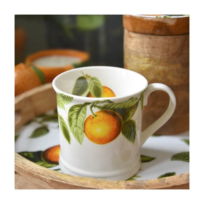 Tankard Mug Orange Blossom - White