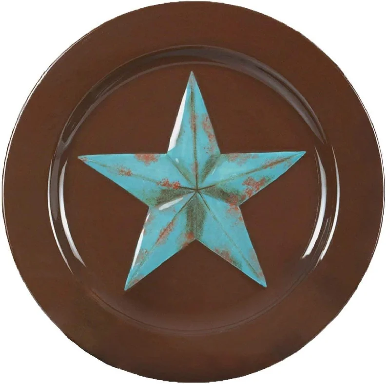 Turquoise Star Dinner & Salad Plates Set