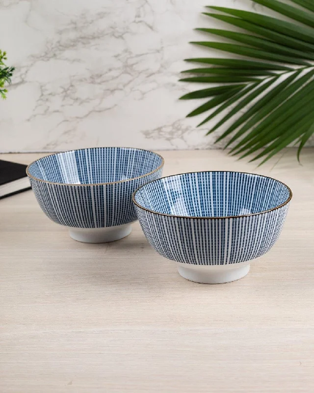 Bowls, for Serving, Blue, Ceramic, Set of 2, 300 mL