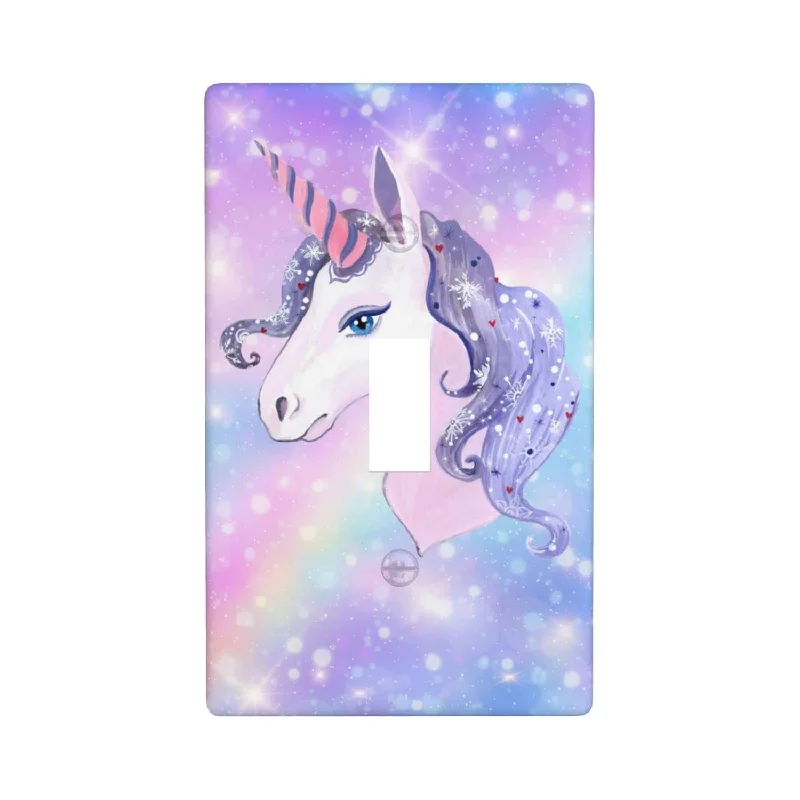 Unicorn Rainbow Cute Light Switch Cover Plates Decorative Single Toggle Wall P