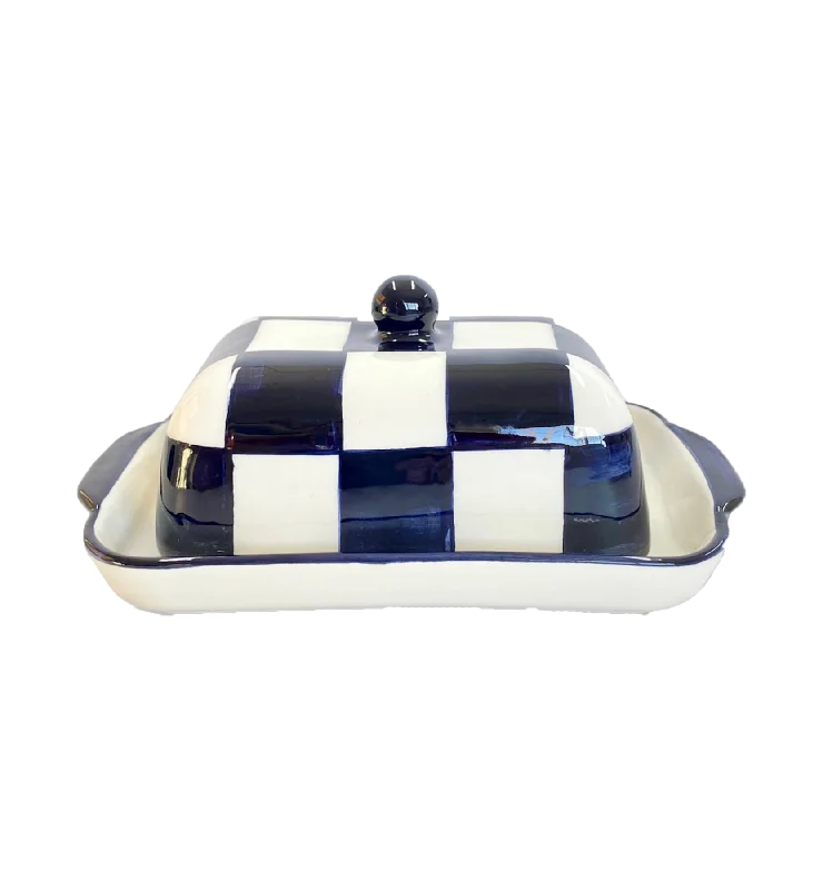 Vaisselle Boutique Checkered Butter Dish