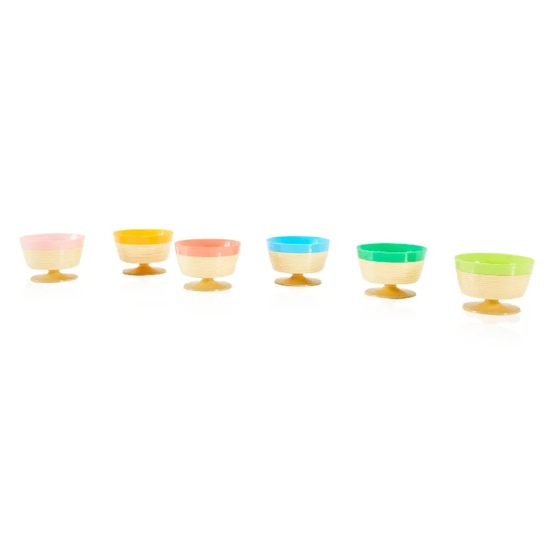 Colorful Raffiaware Ice Cream Bowls - Set of 6