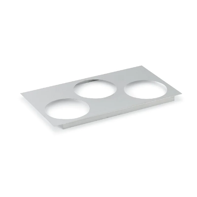 Vollrath 4/3 Size Adapter Plate with 3 x 8.4" Holes, Stainless Steel