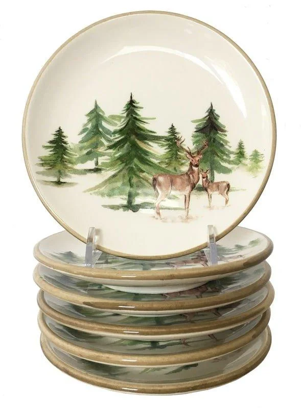 Wild Evergreen Bread & Butter Plate - Set/6