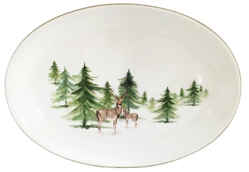 Wild Evergreen Oval Platter