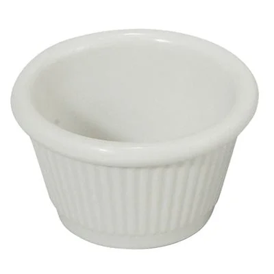 Winco 1.5 Oz Fluted Melamine Ramekin, White