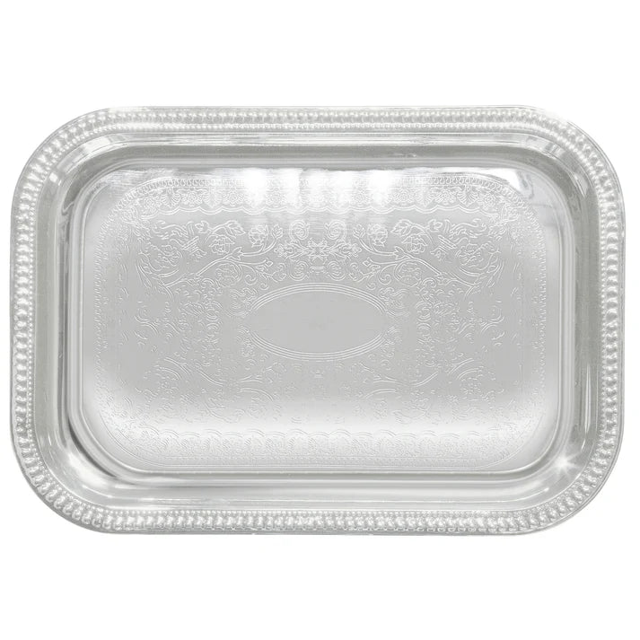 Winco 18" x 12.5" Serving Tray, Chrome Plated