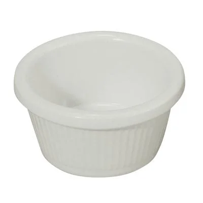 Winco 2 Oz Fluted Melamine Ramekin, White