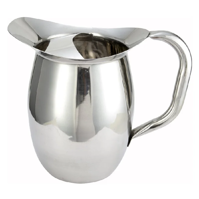 Winco 2 Qt Bell Pitcher with Ice Guard, Stainless Steel