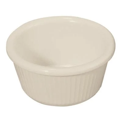 Winco 3 Oz Fluted Melamine Ramekin, Bone