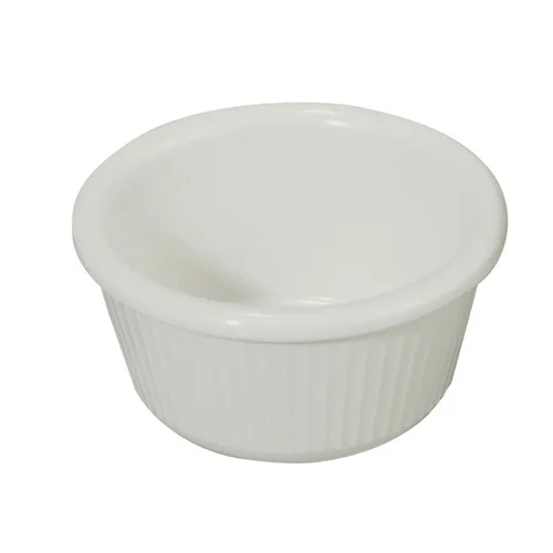 Winco 3 Oz Fluted Melamine Ramekin, White 12 /Case