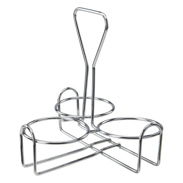 Winco 3 Ring Condiment Jar Rack, Chrome Plated