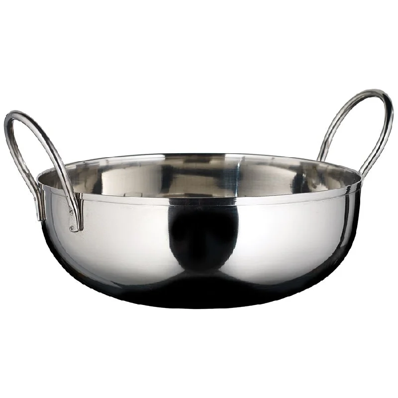 Winco 7" Kady Bowl With Welded Handles, Stainless Steel