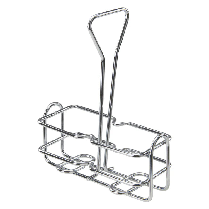 Winco Cruet Rack for 6 Oz Oil / Vinegar Bottles, Chrome Plated