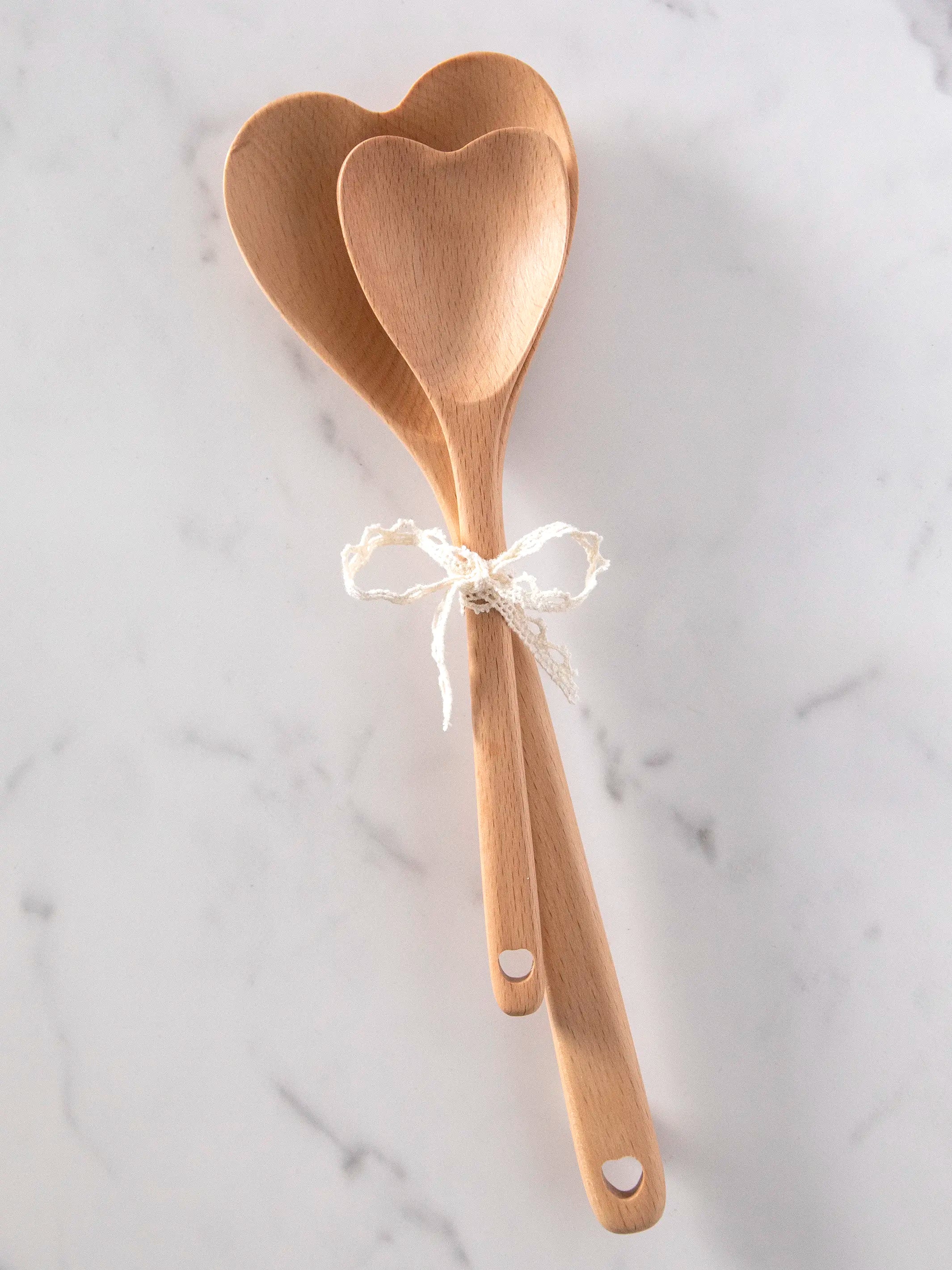 Wooden Spoons, Set of 2 - Heart