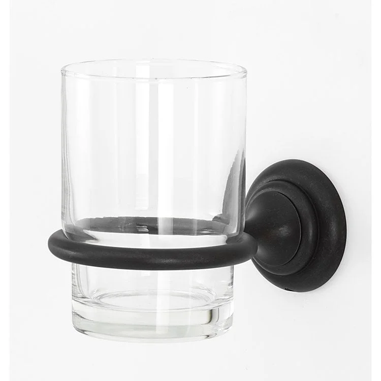 Tumbler Holder Charlie's Bath Barcelona Includes Tumbler Wall Mount Brass/Glass 4-1/2 x 2 Inch