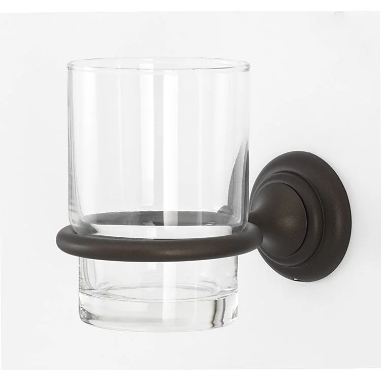 Tumbler Holder Charlie's Bath Chocolate Bronze Includes Tumbler Wall Mount Brass/Glass 4-1/2 x 2 Inch