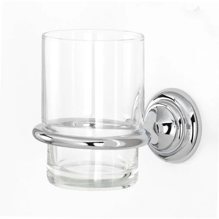 Tumbler Holder Charlie's Bath Polished Chrome Includes Tumbler Wall Mount Brass/Glass 4-1/2 x 2 Inch