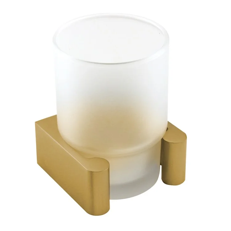 Tumbler Luna Satin Brass Counter Top Brass/Glass 2-3/4 Inch