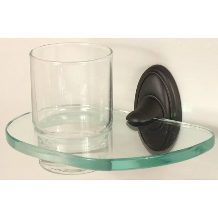 Tumbler Holder Classic Traditional Bath Bronze Includes Tumbler Wall Mount Brass/Glass 5-1/8 x 6-5/8 Inch