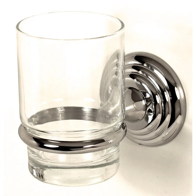 Tumbler Holder Embassy Bath Polished Chrome Includes Tumbler Wall Mount Brass/Glass 4-1/2 x 2-5/8 Inch