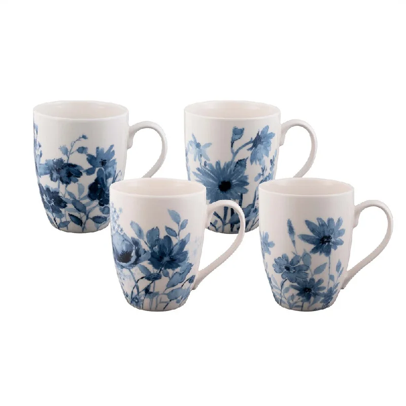 Bundanoon Coupe Mug Set Of 4 - Garden Blues