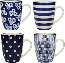 Bundanoon Mega Mug 500ml Set Of 4 - Water Colour Blue