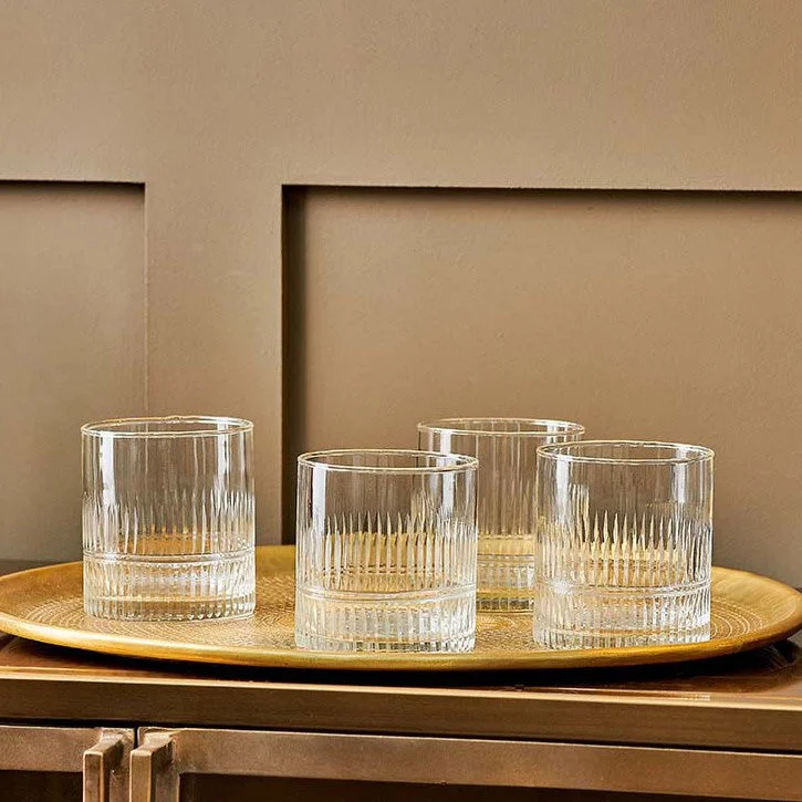 Clear Mila Glass Tumblers - Set of 4