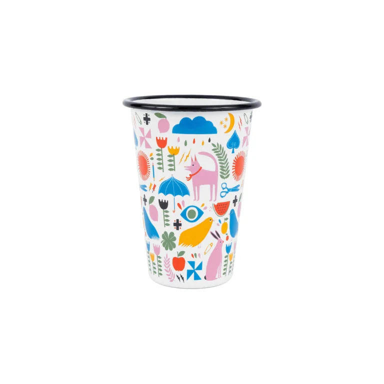 Crow Canyon - Pink Dog Enamelware Tumbler