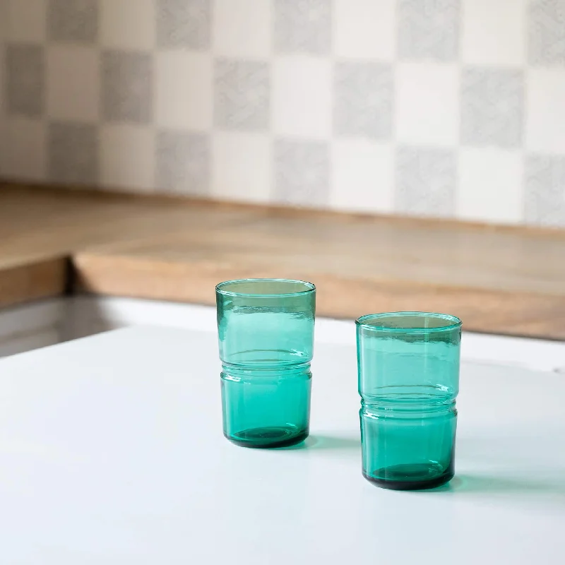 emerald glass tumbler large (set of 2)