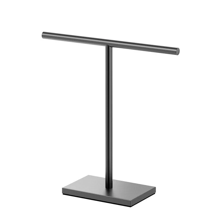 Towel Holder Countertop T-Style Holder Matte Black Metal 1 Arm