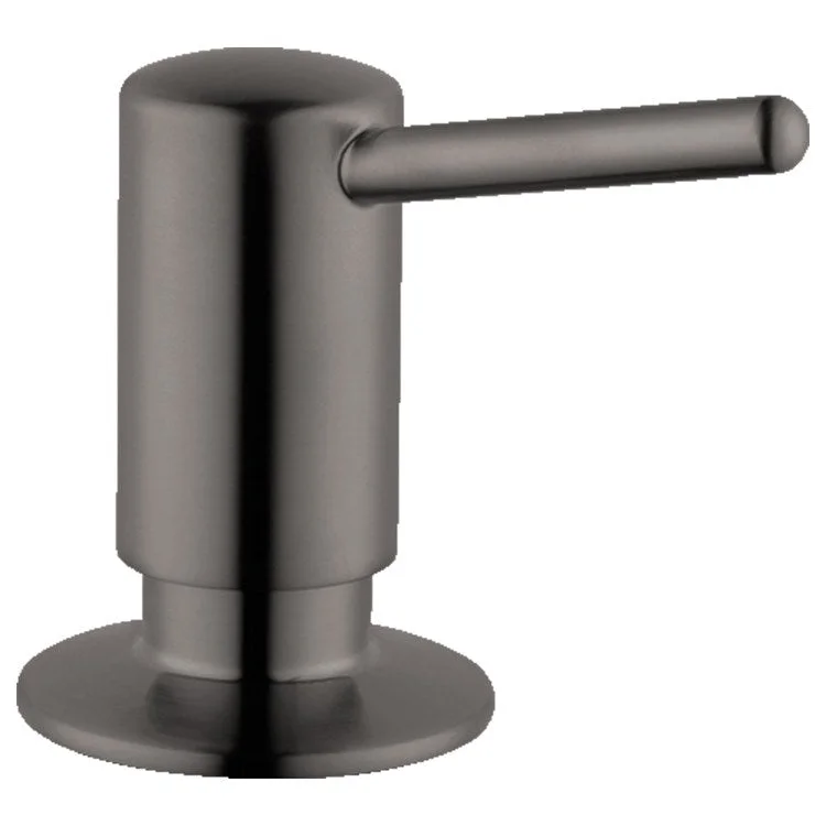 Soap Dispenser Contemporary Brushed Black Chrome Deck Mount Plastic Metal Pump 16 Ounce