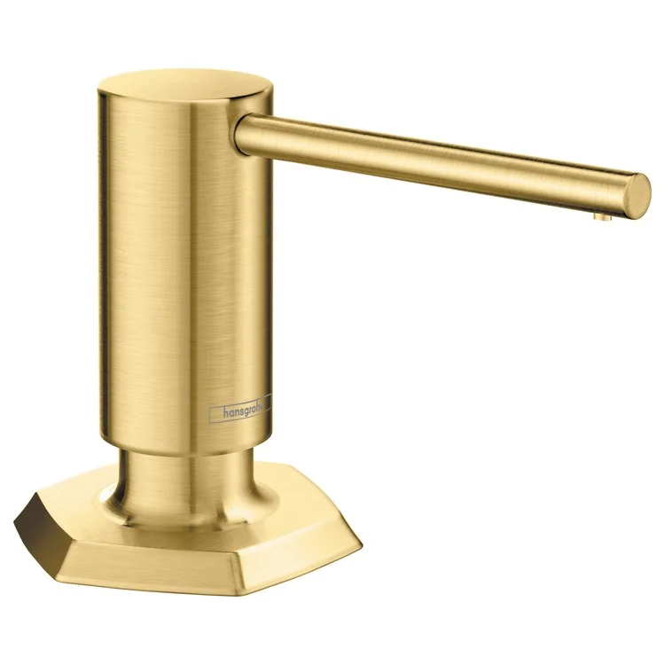 Soap Dispenser Locarno Brushed Gold Optic Deck Mount Plastic Metal Pump 16 Fluid Ounce