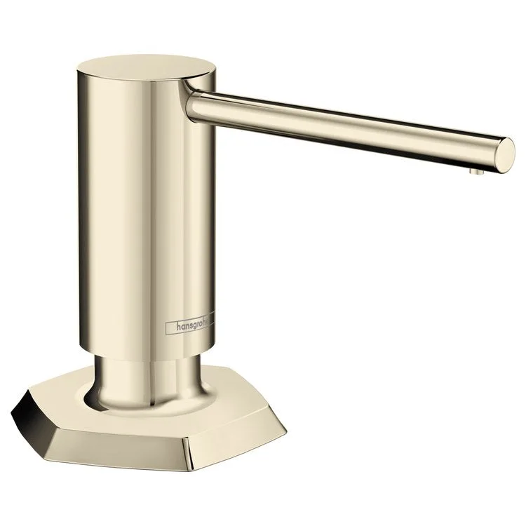 Soap Dispenser Locarno Polished Nickel Deck Mount Plastic Metal Pump 16 Fluid Ounce