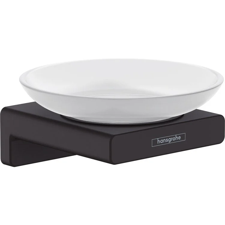 Soap Dish AddStoris Matte Black Wall Mount Saucer Ceramic 4-1/5 Inch