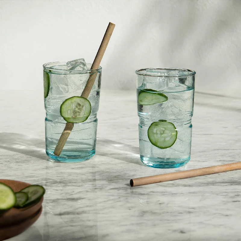 Jove Blue Glass Tumbler Set of 2 (Tall)