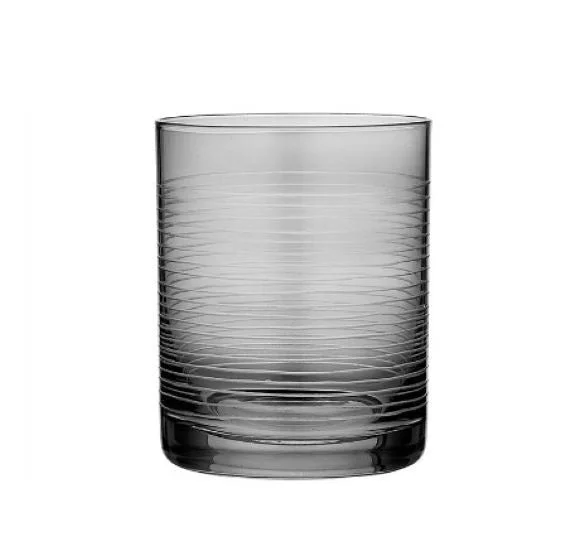 Linear Etched Glass Tumbler Charcoal