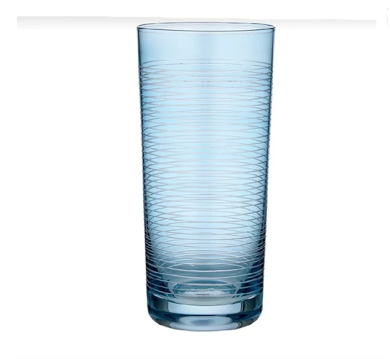 Linear Etched Highball Tumbler Blue