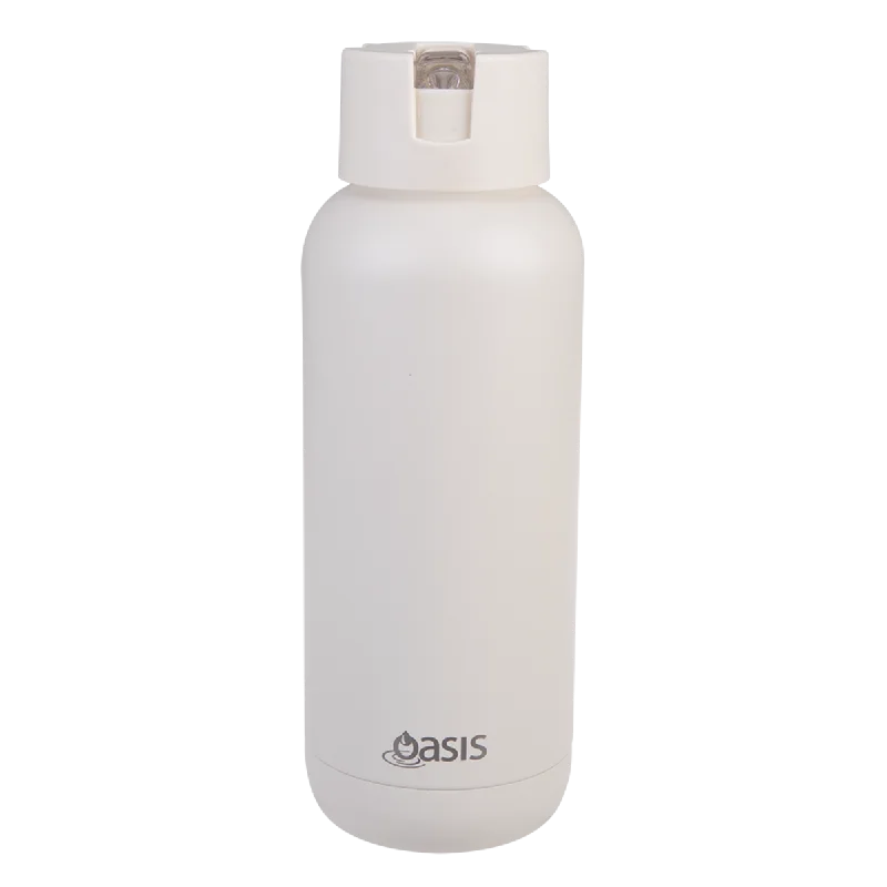 Oasis "moda" Ceramic Lined S/s Triple Wall Insulated Drink Bottle 1l - Alabaster