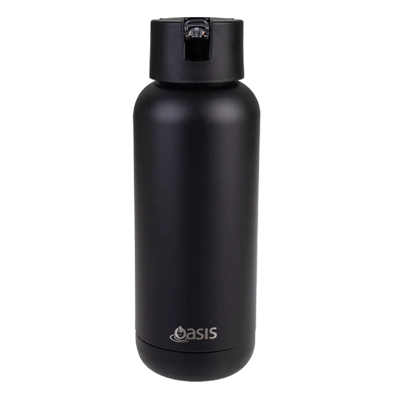 Oasis "moda" Ceramic Lined S/s Triple Wall Insulated Drink Bottle 1l - Black