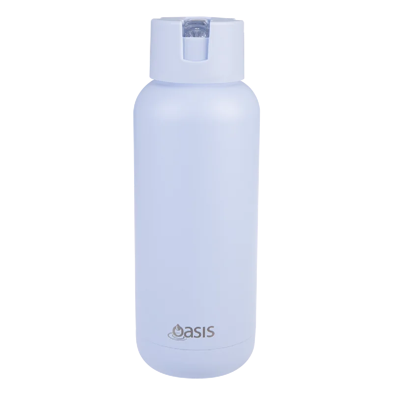 Oasis "moda" Ceramic Lined S/s Triple Wall Insulated Drink Bottle 1l - Periwinkle