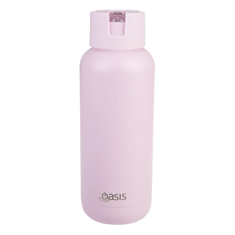 Oasis "moda" Ceramic Lined S/s Triple Wall Insulated Drink Bottle 1l - Pink Lemonade