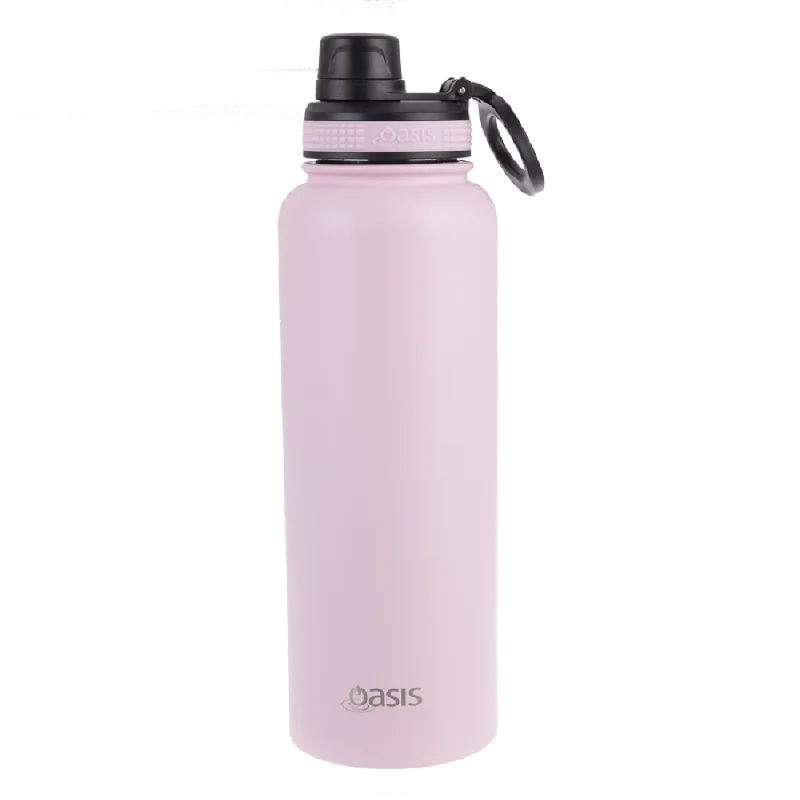 Oasis S/s Double Wall Insulated "challenger" Sports Bottle W/ Screw Cap 1.1l - Carnation