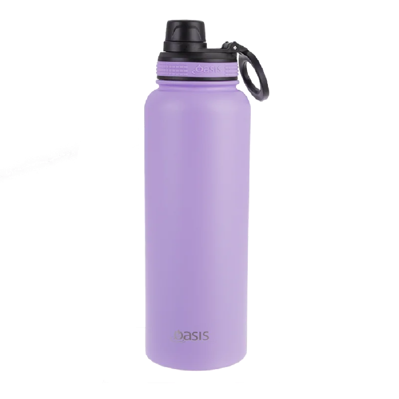 Oasis S/s Double Wall Insulated "challenger" Sports Bottle W/ Screw Cap 1.1l - Lavender