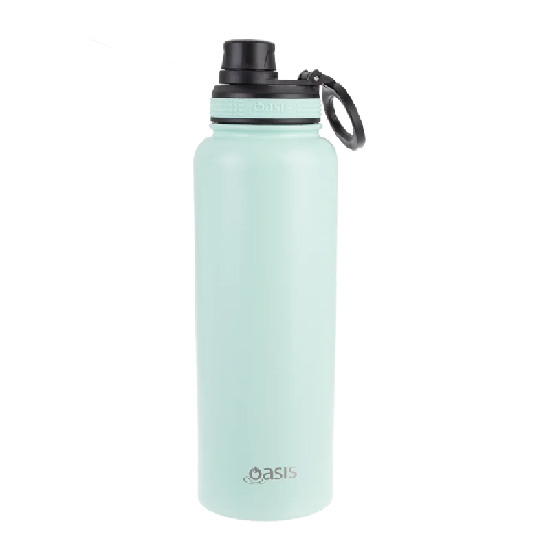 Oasis S/s Double Wall Insulated "challenger" Sports Bottle W/ Screw Cap 1.1l - Mint