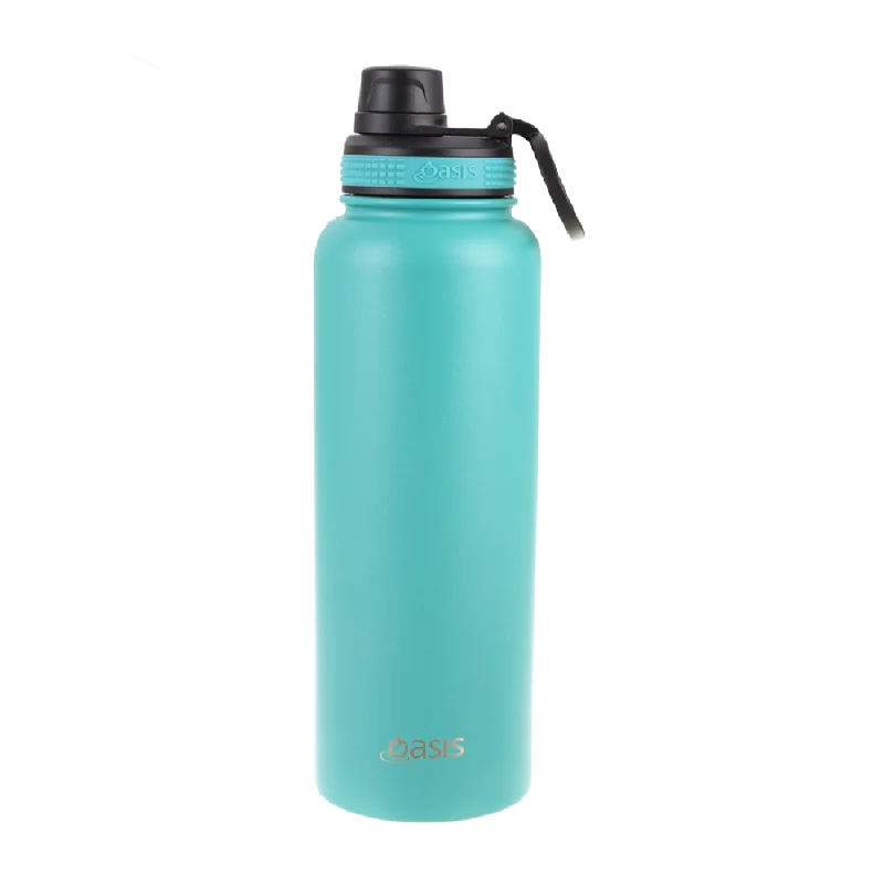 Oasis S/s Double Wall Insulated "challenger" Sports Bottle W/ Screw Cap 1.1l - Turquoise