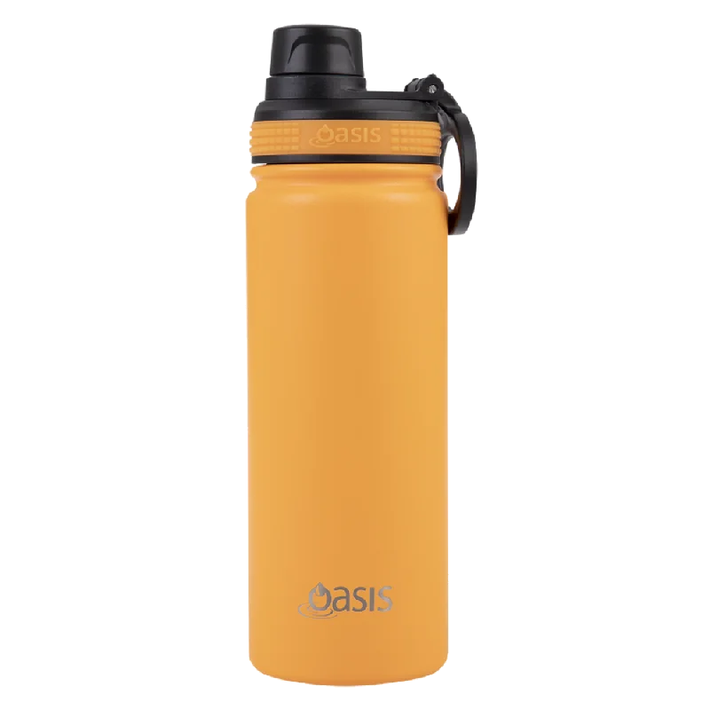 Oasis S/s Double Wall Insulated "challenger" Sports Bottle W/ Screw Cap 550ml - Neon Orange