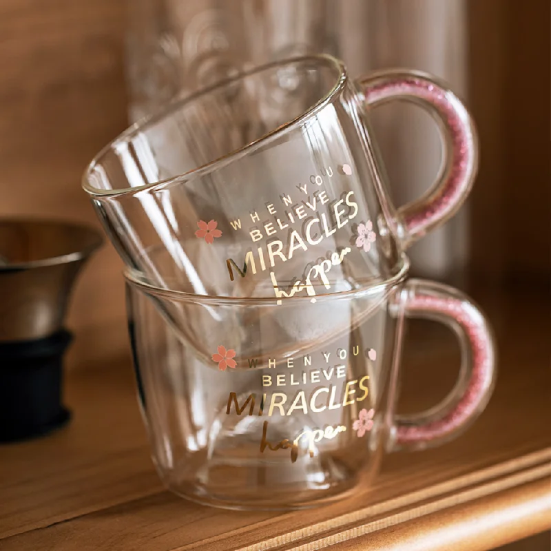 Pink Glass Mug + Lid